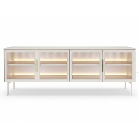 Szafla rtv 180 cm kaszmir komoda po telewizor 4D + LED przeszklona LIMA